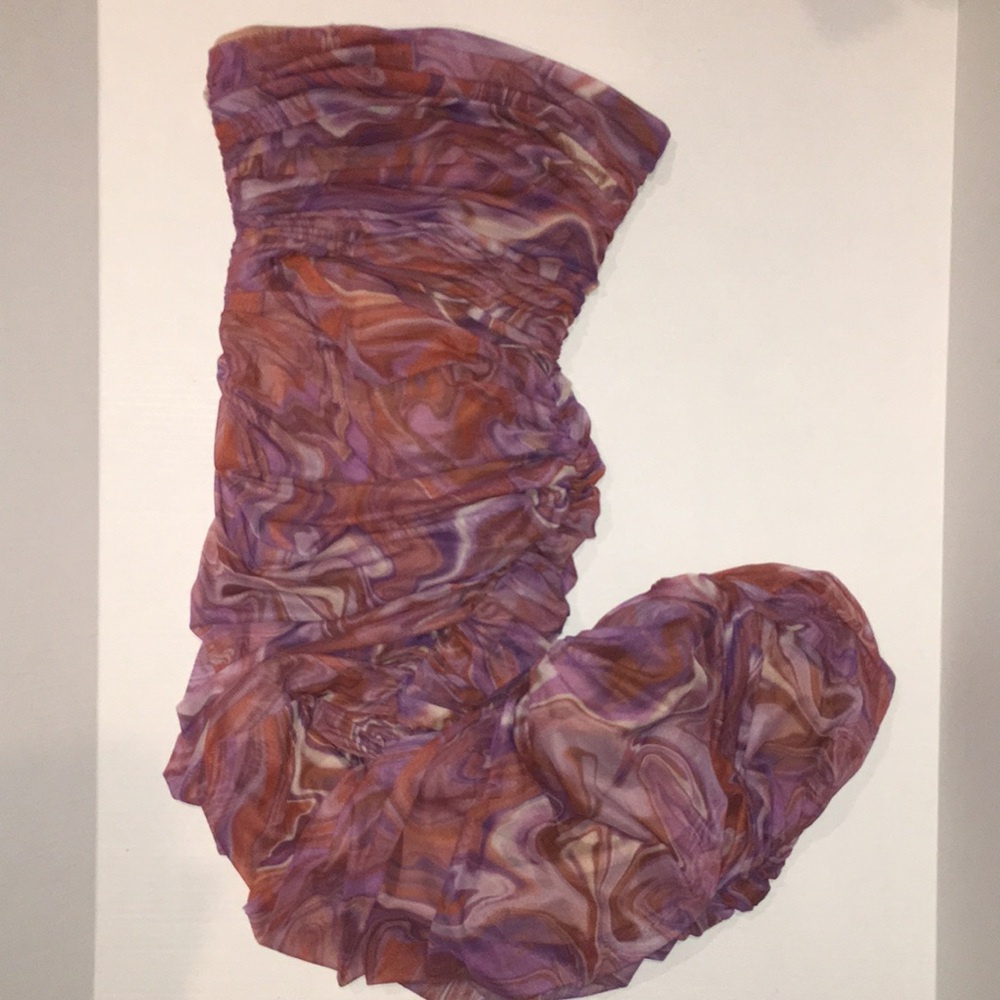 House of CB Strapless Dress in Purple and Orange